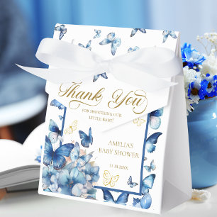 Elegant Blue Butterfly Baby in Bloom Thank You Favour Box