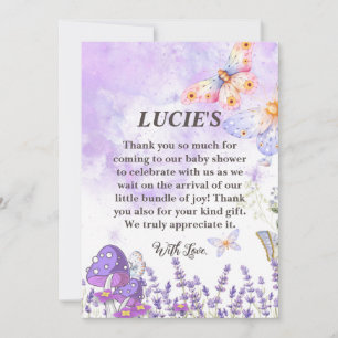 Elegant Blue Butterfly Baby Shower Thank You Card