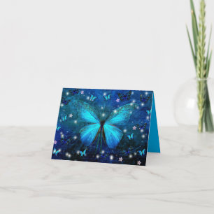 Elegant Blue Butterfly Card