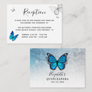 Elegant Blue Butterfly Details Enclosure Card