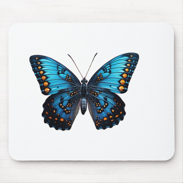 🦋 "Elegant Blue Butterfly - Nature-Inspired Mouse Pad (Front)