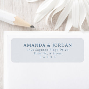 Elegant Blue Calligraphy Address Return Address Label