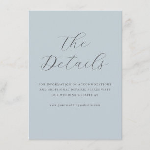 Elegant Blue Calligraphy Details Enclosure Card