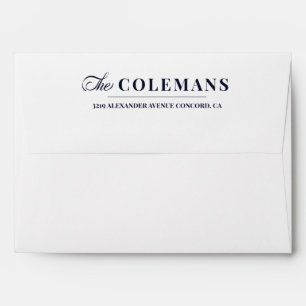 Elegant Blue Calligraphy family name Envelope