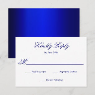 Elegant Blue Calligraphy  RSVP Card