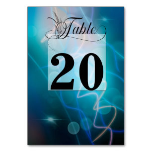 Elegant Blue Celebration Wedding Table Number