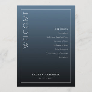 Elegant Blue Ceremony Program