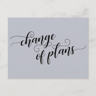 Elegant Blue Change of Plans Postponed Wedding Postcard