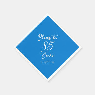 Elegant Blue Cheers to 85 Years 85th Birthday Napkin