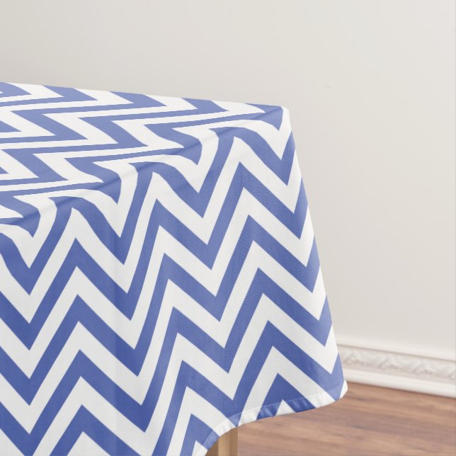 Elegant Blue Chevrons Pattern Tablecloth (In Situ)