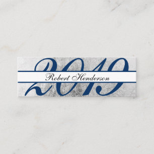 Elegant blue chic silver classic insert graduation