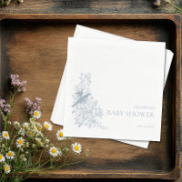 Elegant Blue Chinoiserie Nature Birds Baby Shower
