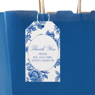 Elegant Blue Chinoiserie Wedding Favour  Gift Tags