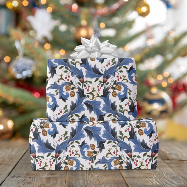 Elegant Blue Christmas Holiday Wrapping Paper (Creator Uploaded)