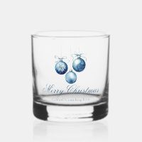 Elegant Blue Christmas Ornaments Company Party