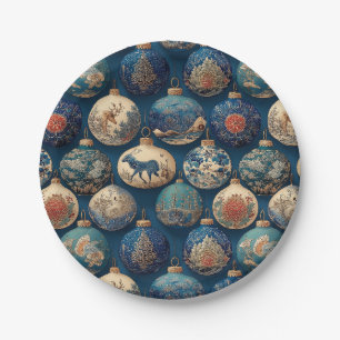  Elegant Blue Christmas Ornaments Paper Plate