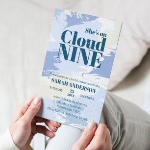 Elegant Blue Cloud Nine Bold Bridal Shower Silver