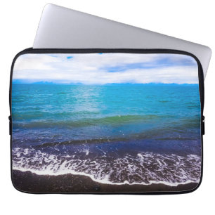 Elegant Blue Coastal Waves Computer Case