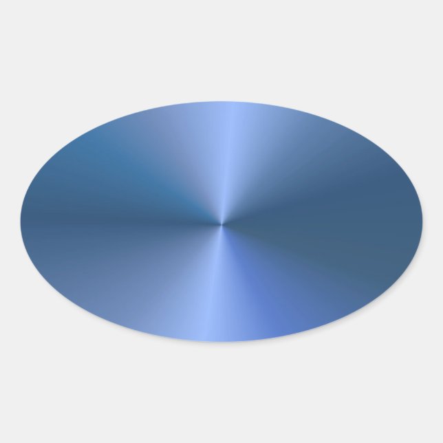 Elegant Blue Colour Custom Blank Template Trendy Oval Sticker (Front)