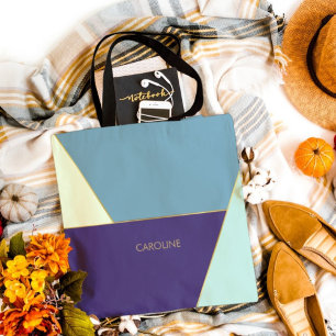 Elegant Blue Colourful artistic Cute Pattern Tote Bag