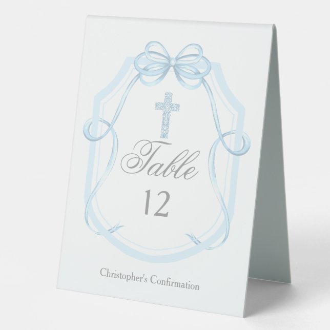 Elegant Blue Confirmation Church Party (Front)