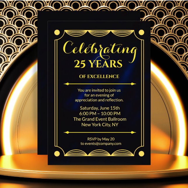Elegant Blue Corporate Milestone Invite Designs (Creator Uploaded)