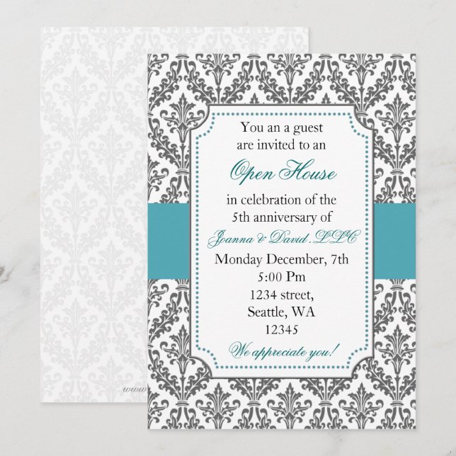 Elegant Blue Corporate party Invitation (Front/Back)