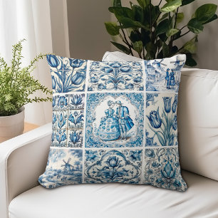 Elegant Blue country floral toile Cushion