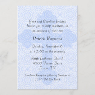 Elegant Blue Cross Custom Baptism Invitation