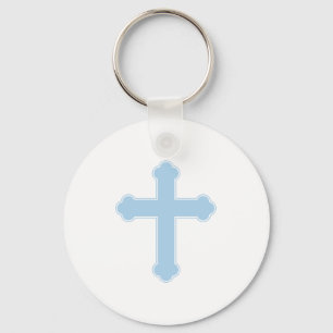 Elegant Blue Cross  Key Ring