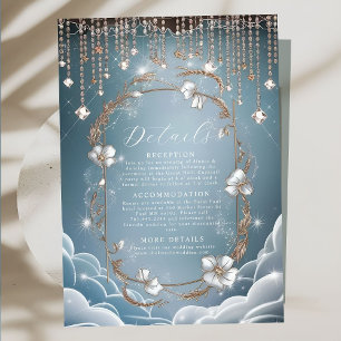 Elegant Blue Crystal Drops Wedding Enclosure Card