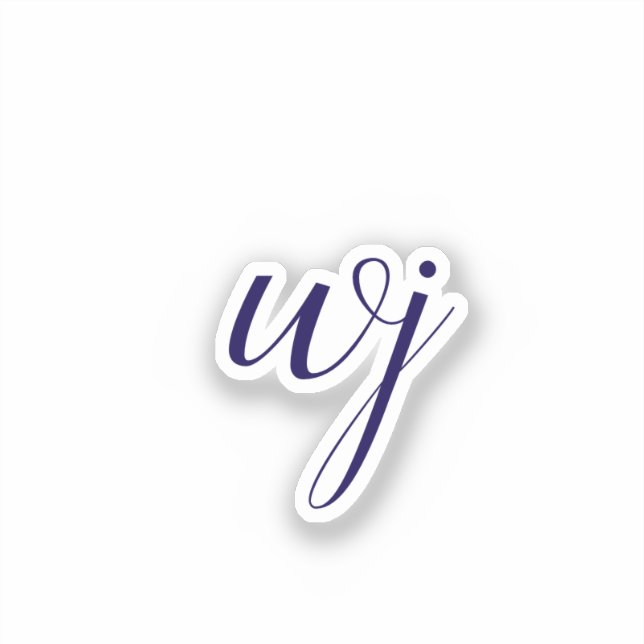 Elegant blue custom lettering initials (Front)
