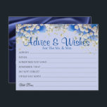 Elegant Blue Daisy Wedding Advice Wishes Cards<br><div class="desc">Wedding Advice and wishes Cards for bride and groom keepsake,  Wishes for Mr & Mrs - Bridal Shower,  Bachelorette Games.</div>