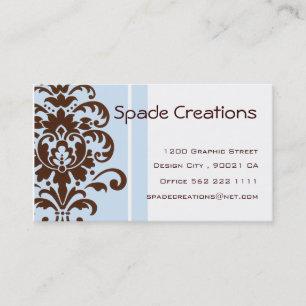 Elegant Blue Damask - Customised Business Card