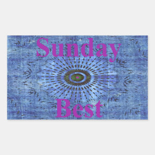 Elegant Blue denim motif vector print pattern art  Rectangular Sticker