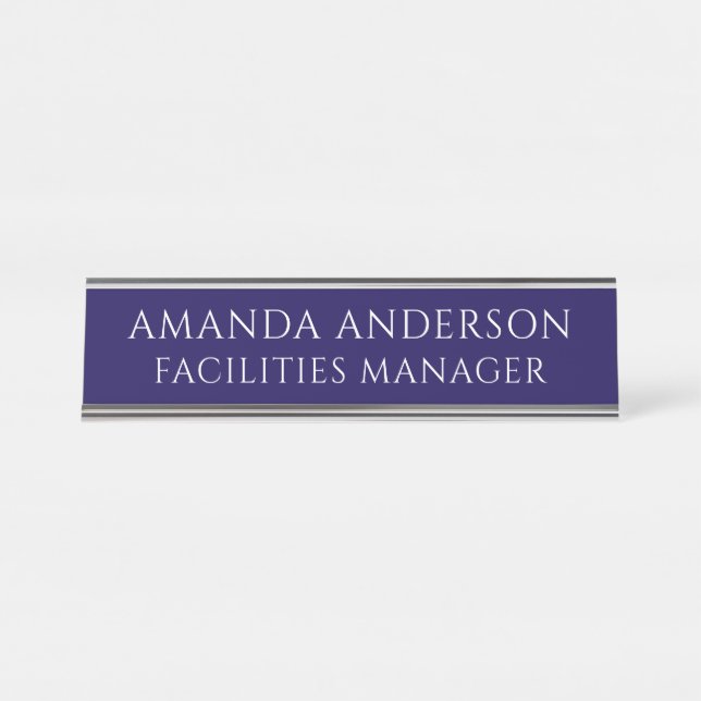 Elegant Blue Director Title Name Plate (Front)