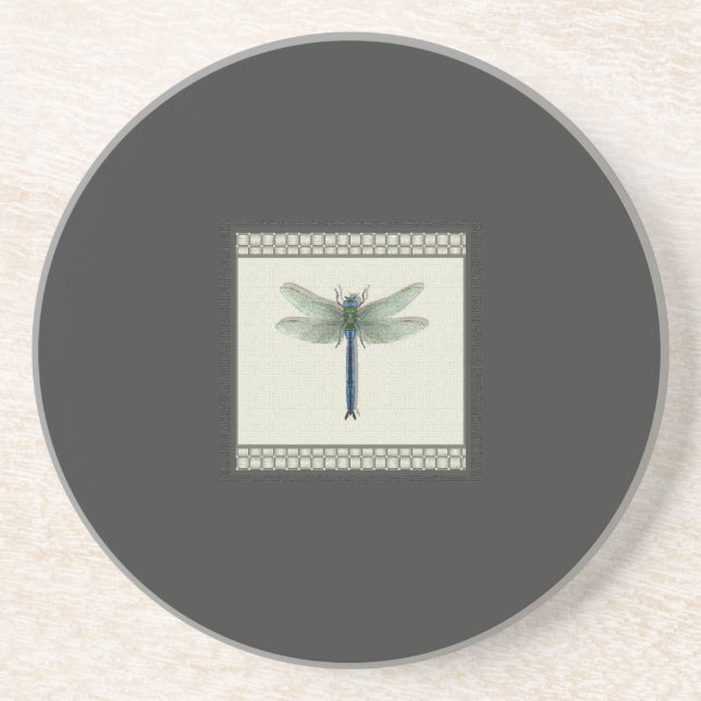 Elegant Blue Dragonfly Coaster (Front)