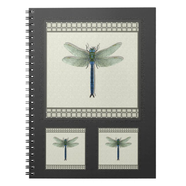 Elegant Blue Dragonfly Notebook (Front)