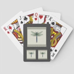 Elegant Blue Dragonfly Playing Cards