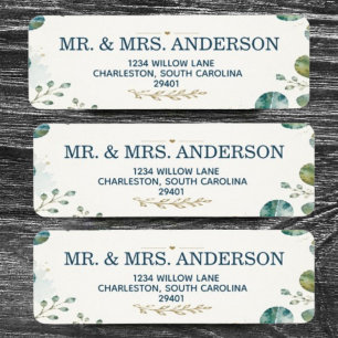 Elegant Blue Eucalyptus Address Label Return Address Label
