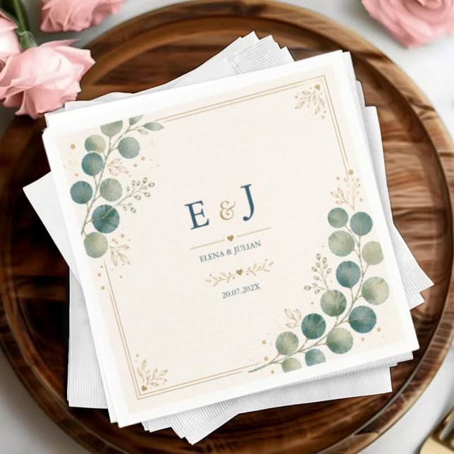 Elegant Blue Eucalyptus  Napkin (Creator Uploaded)