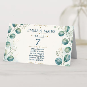 Elegant Blue Eucalyptus Place Card
