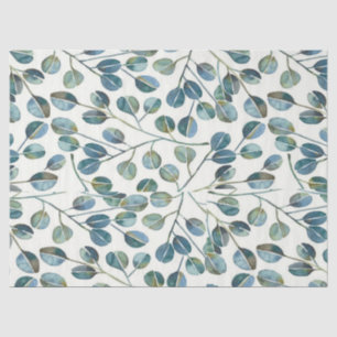 Elegant Blue Eucalyptus Watercolor Tissue Paper