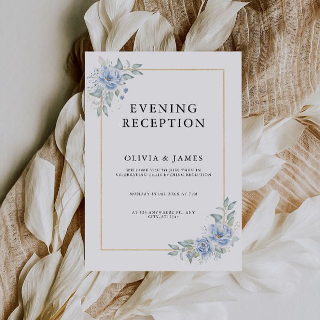 Elegant Blue Evening Reception Invitation (Elegant Blue Evening Reception Invitation)
