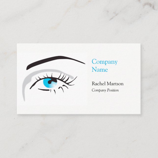 Elegant Blue Eye and Lashes Business Card (Front)
