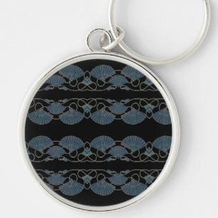 Elegant Blue Fan Key Ring