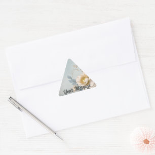 Elegant Blue Floral Birthday Party Triangle Sticker