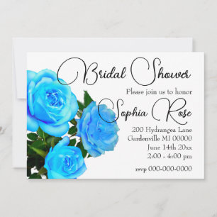 elegant blue floral blue roses blue flowers invitation