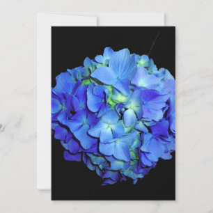 Elegant blue floral blue roses blue hydrangeas invitation