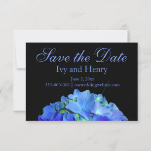 Elegant blue floral blue roses blue hydrangeas save the date